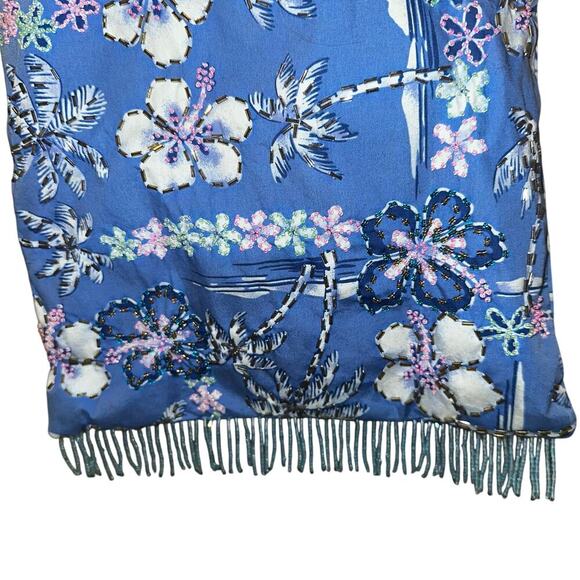 Vintage blue Hawaiian beaded hand bag - Picture 2 of 6